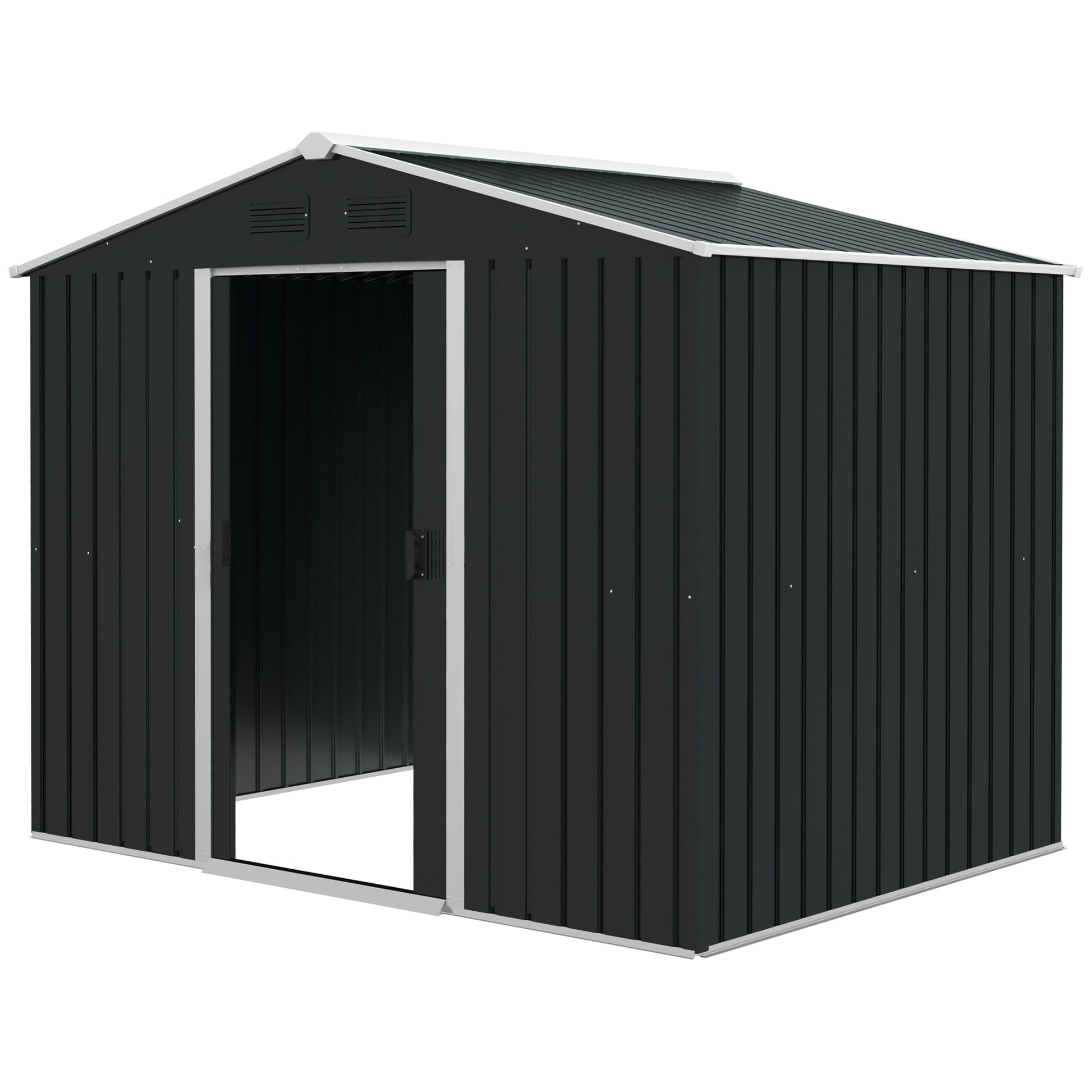 Garden Storage Shed with Ventilation Double Sliding Door Outdoor Tool Box