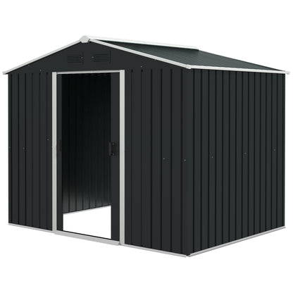 Garden Storage Shed with Ventilation Double Sliding Door Outdoor Tool Box