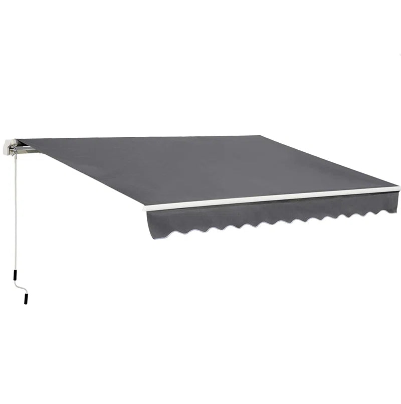 395Cm W X 250Cm D Polyester Cover Retractable Patio Awning