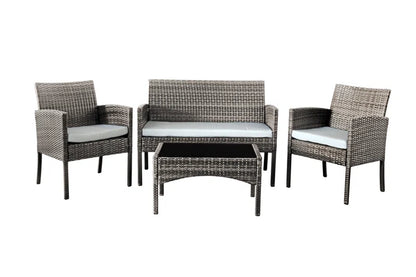 Schmier Gaubert Rattan 4 Seater Corner Sofa Set with Cushions