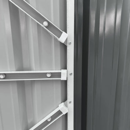 Outdoor Metal Garden Storage Shed W/ Lockable Door for Backyard Patio Lawn Grey