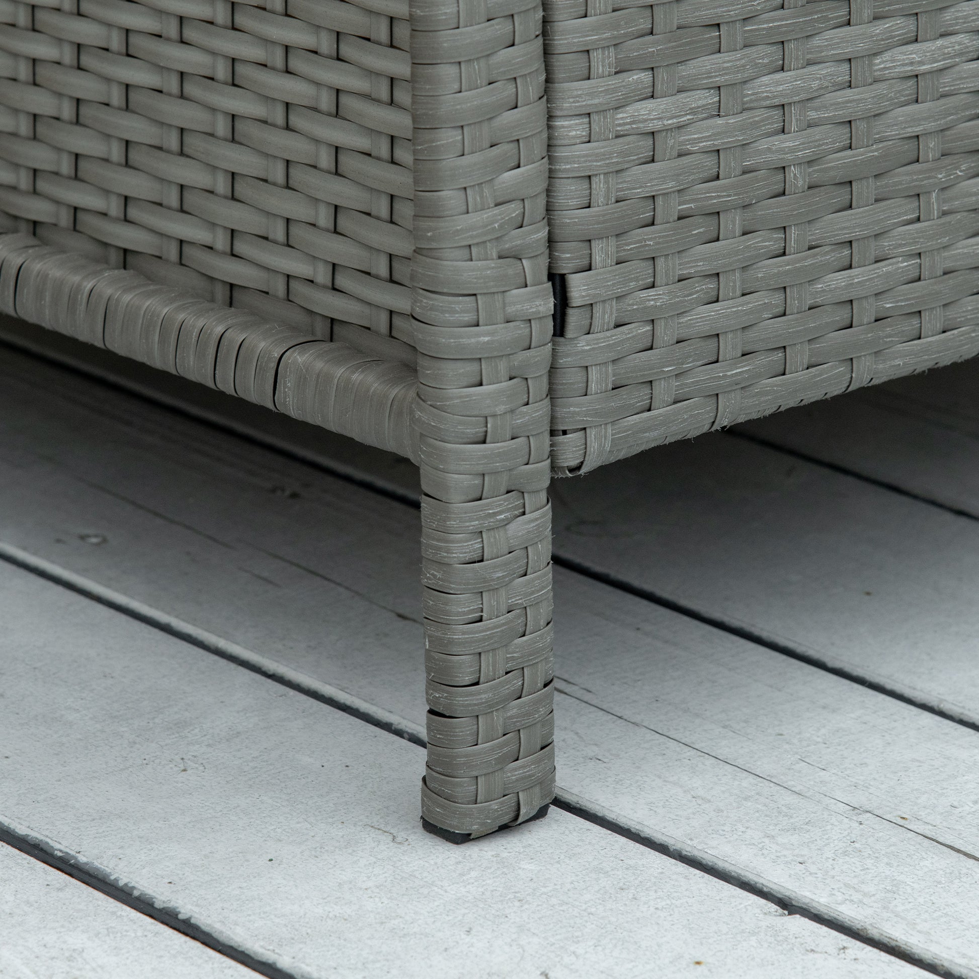 3 Pcs Rattan Outdoor Patio Set 2 Cushioned Single Sofa Coffee Table Conservatory