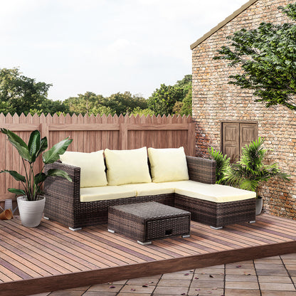 Rattan Garden Furniture Sofa Patio Conservatory Wicker W/Cushion 4-Seater