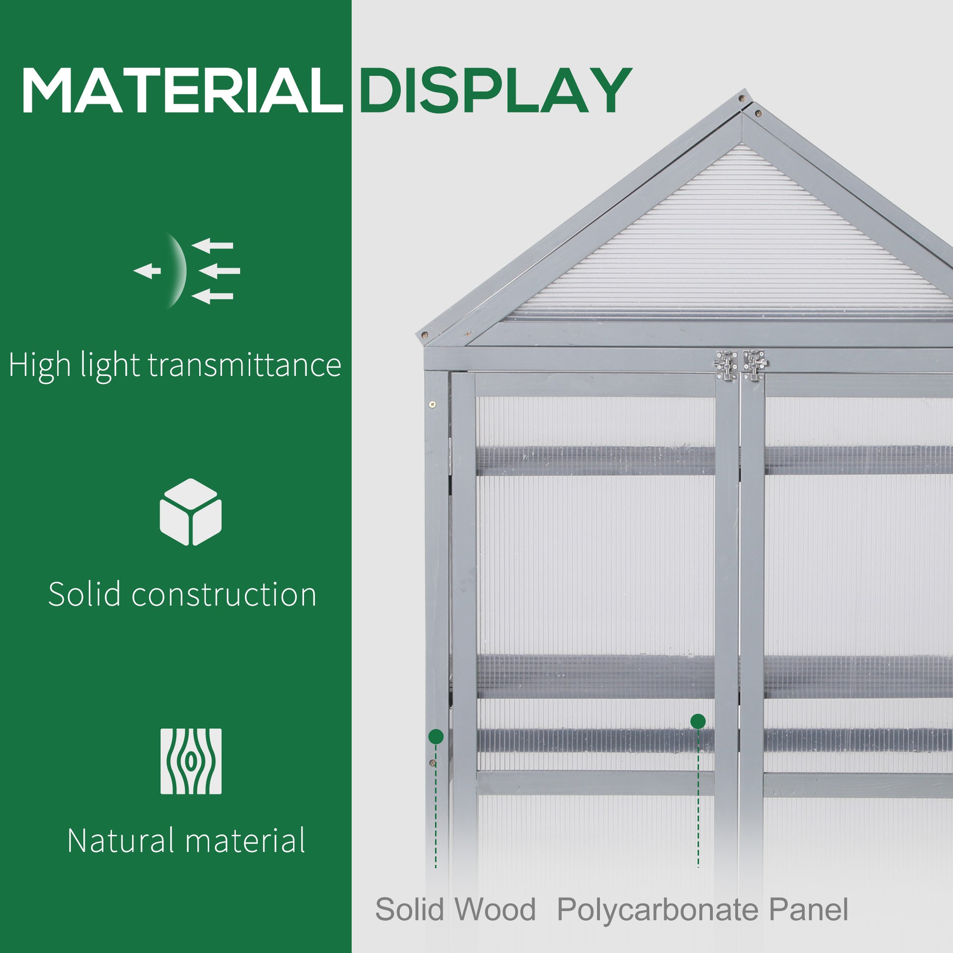 80 X 47 X 138 Cm Wooden Cold Frame Greenhouse for Plants Vegetables Flowers