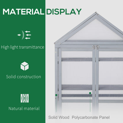 80 X 47 X 138 Cm Wooden Cold Frame Greenhouse for Plants Vegetables Flowers
