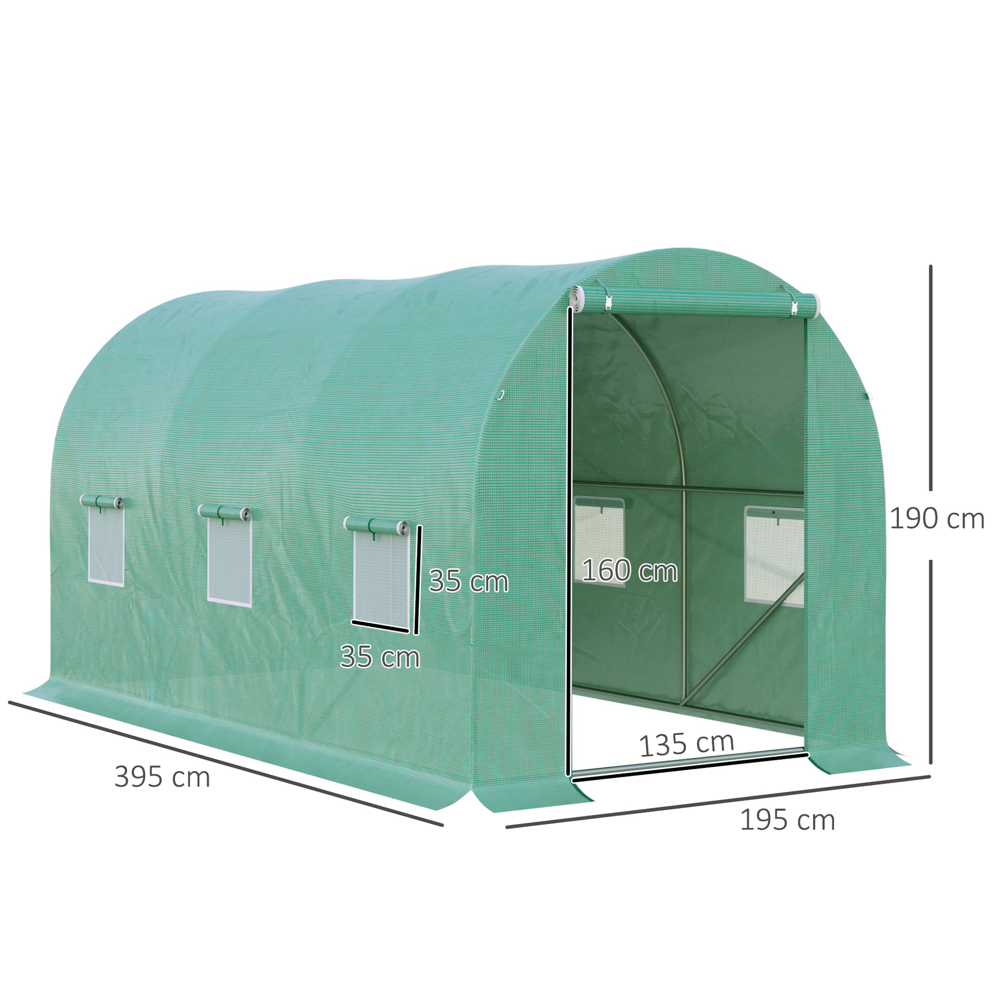 Greenhouse Polytunnel Flower Walk-In Shed Growing Steel Outdoor W/ Zipped Door