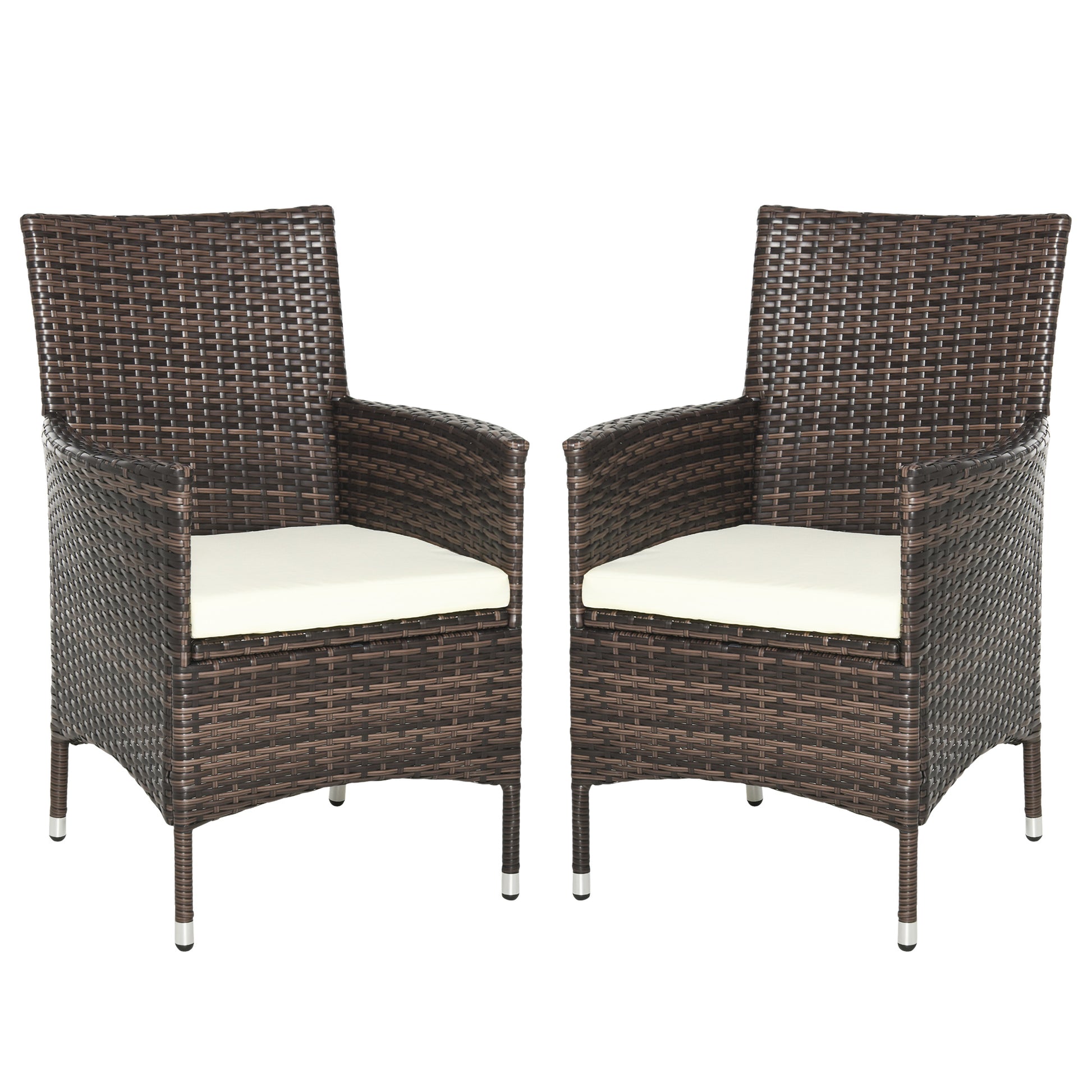 Rattan Chair Patio Sofa Chairs Set Cushioned Outdoor Rattan Furniture Armrests