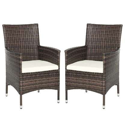 Rattan Chair Patio Sofa Chairs Set Cushioned Outdoor Rattan Furniture Armrests
