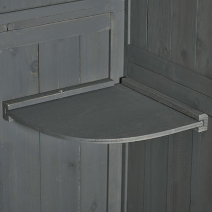 Garden Storage Shed 3 Utility Shelf Tool House W/ Asphalt Roof Lockabke Door