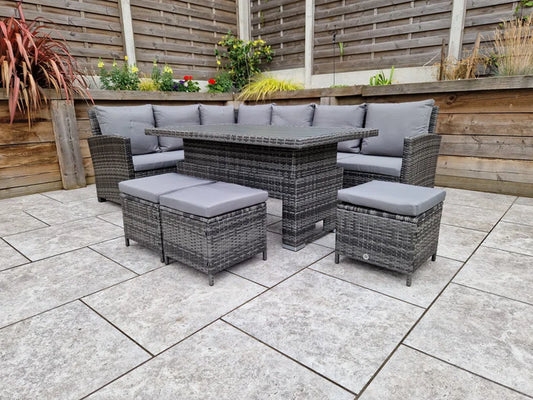 Brungardt 9 Seater Rattan Corner Sofa Set