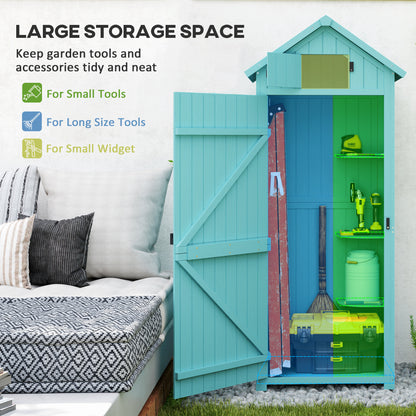 Garden Storage Shed 3 Utility Shelf Tool House W/ Asphalt Roof Lockabke Door