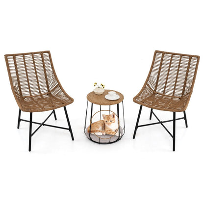 3 Piece Outdoor Furniture Set with Pet House