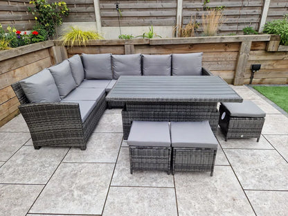 Brungardt 9 Seater Rattan Corner Sofa Set