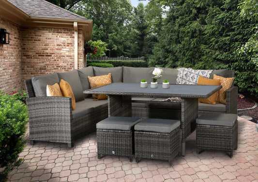 Iraheta 9 Seater Rattan Corner Sofa Set