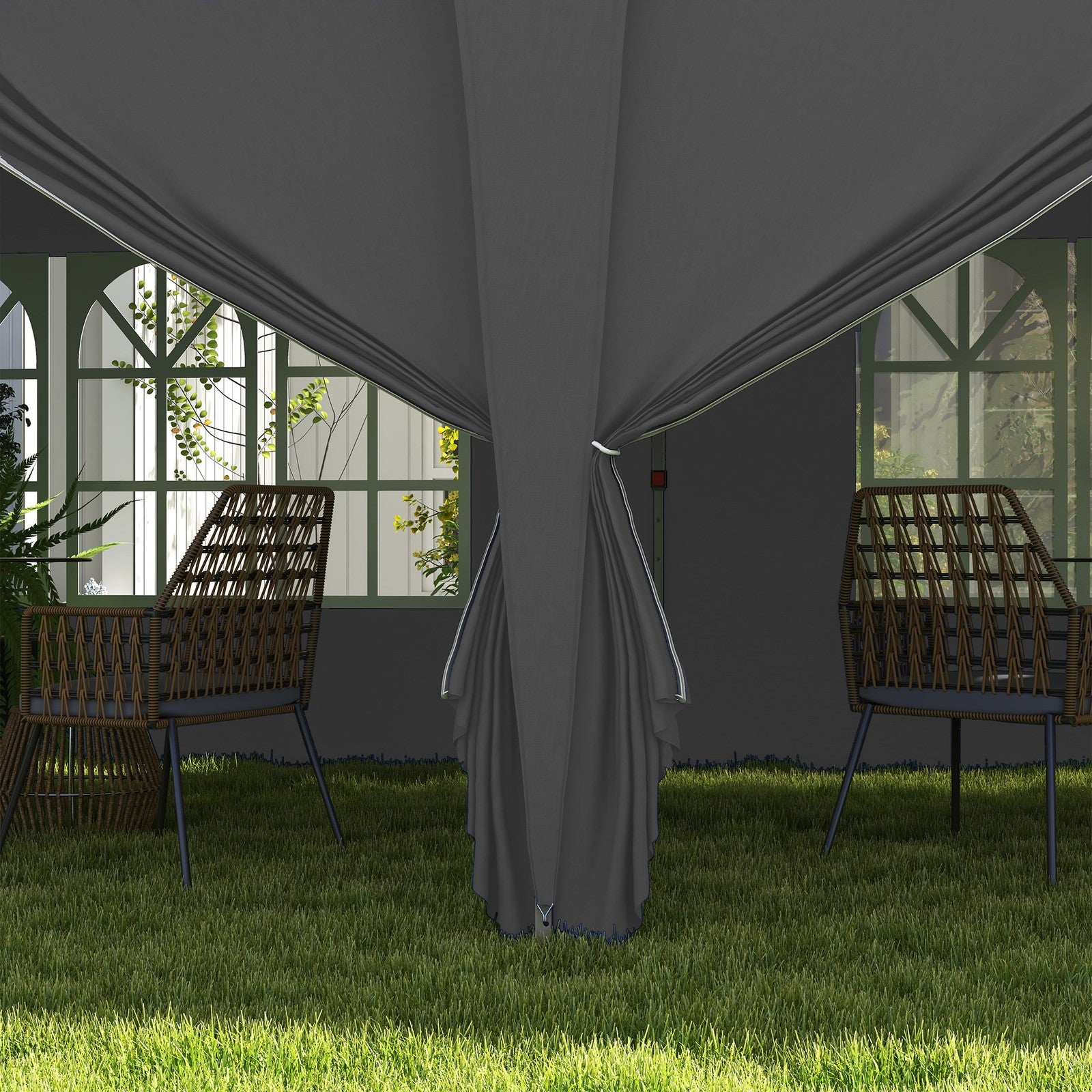 Outsunny 3 X 6M Pop up Gazebo Height Adjustable Party Tent W/ Storage Bag Grey