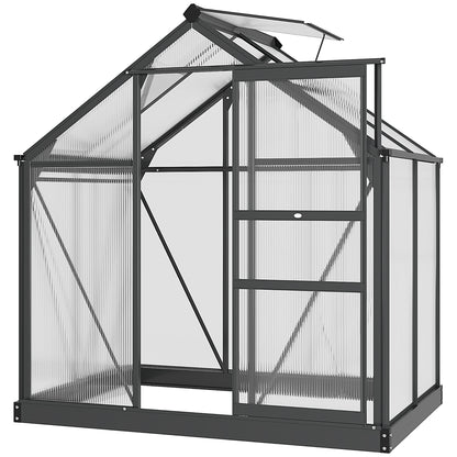 Polycarbonate Walk-In Garden Greenhouse Aluminium Frame Slide Door Window