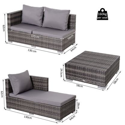 Rattan Garden Furniture Sofa Patio Conservatory Wicker W/Cushion 4-Seater