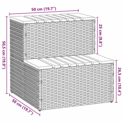 Hot Tub Step Beige 50X50X50.5 Cm Poly Rattan and Solid Acacia