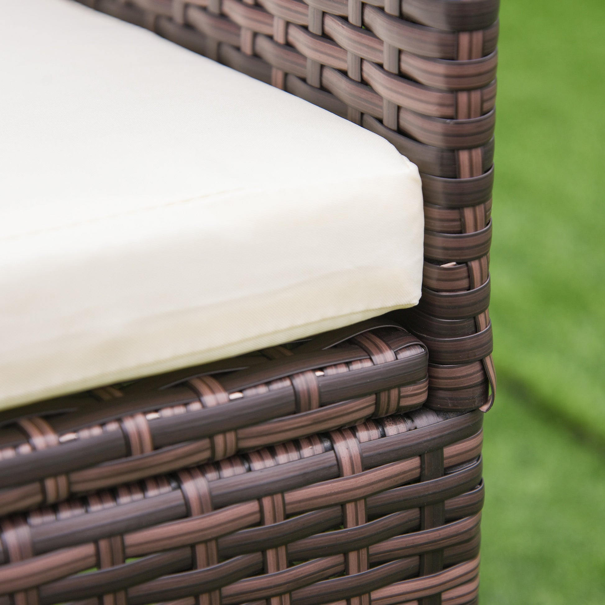 Rattan Chair Patio Sofa Chairs Set Cushioned Outdoor Rattan Furniture Armrests