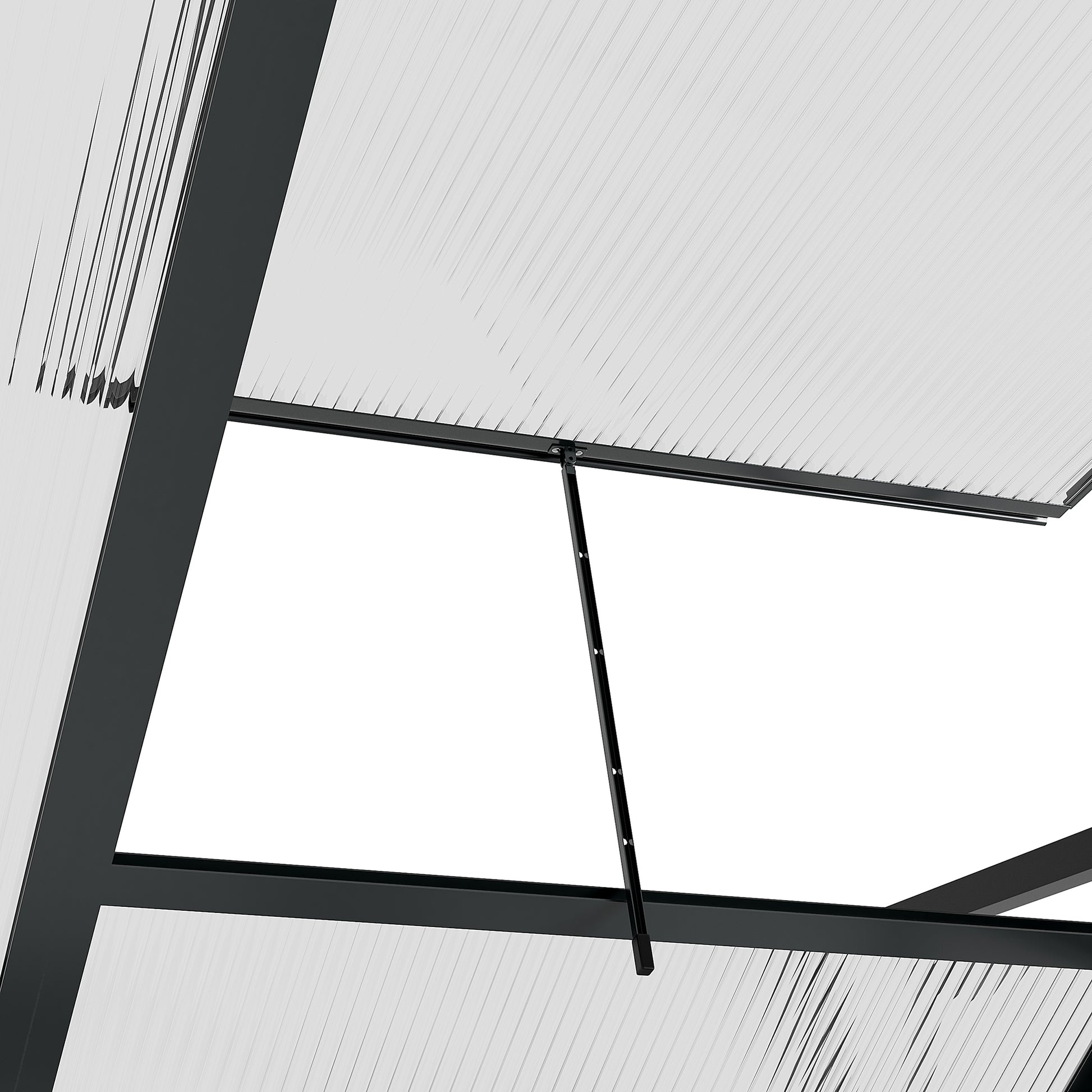 Polycarbonate Walk-In Garden Greenhouse Aluminium Frame Slide Door Window