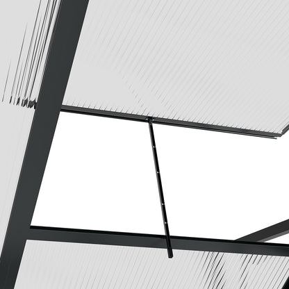 Polycarbonate Walk-In Garden Greenhouse Aluminium Frame Slide Door Window