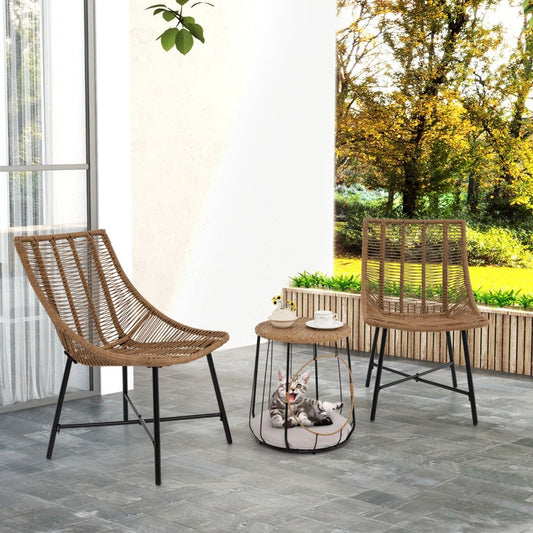 3 Piece Outdoor Furniture Set with Pet House