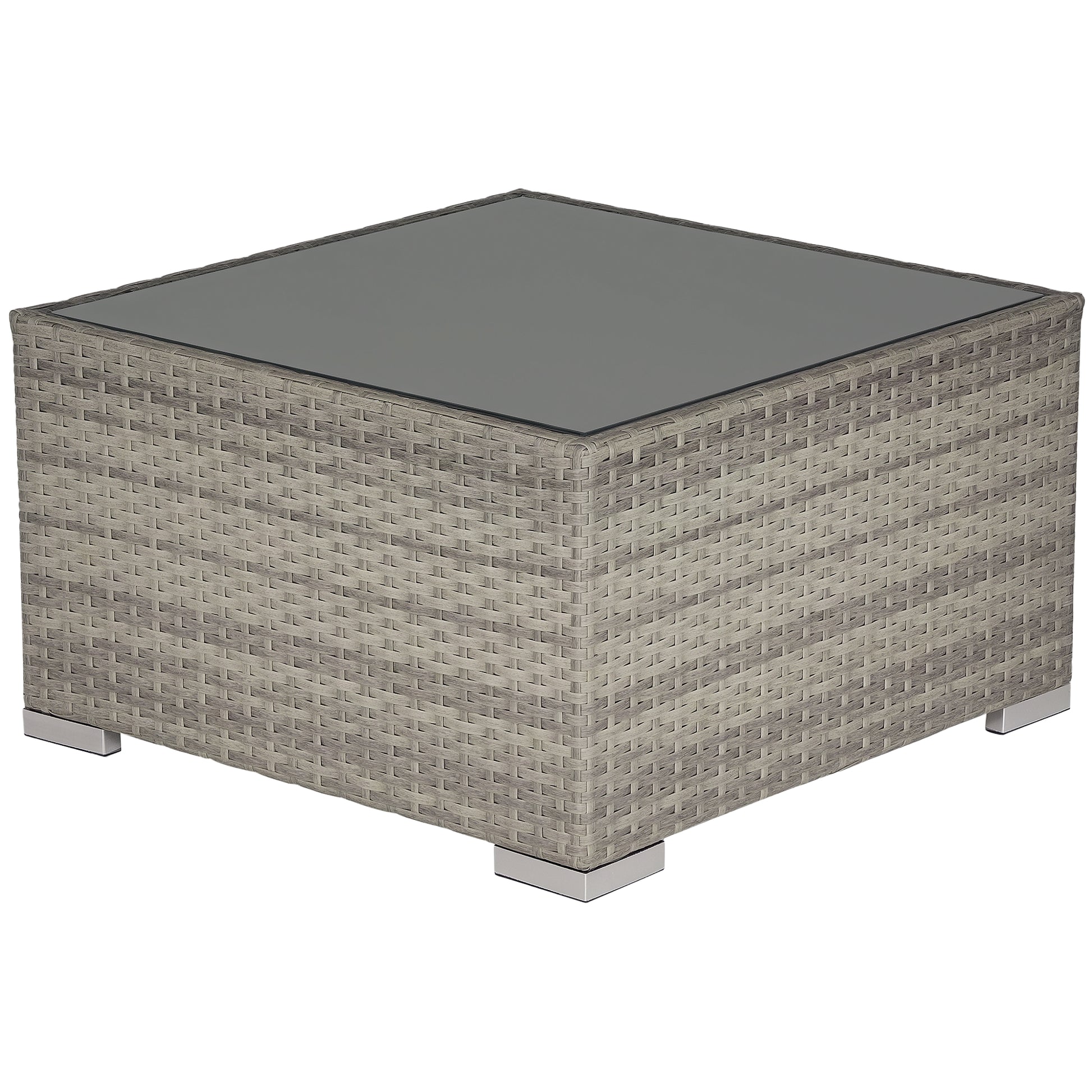 Garden Outdoor Rattan Corner Sofa,Single Sofa,Coffee Table Grey/Deep Grey