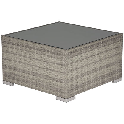 Garden Outdoor Rattan Corner Sofa,Single Sofa,Coffee Table Grey/Deep Grey
