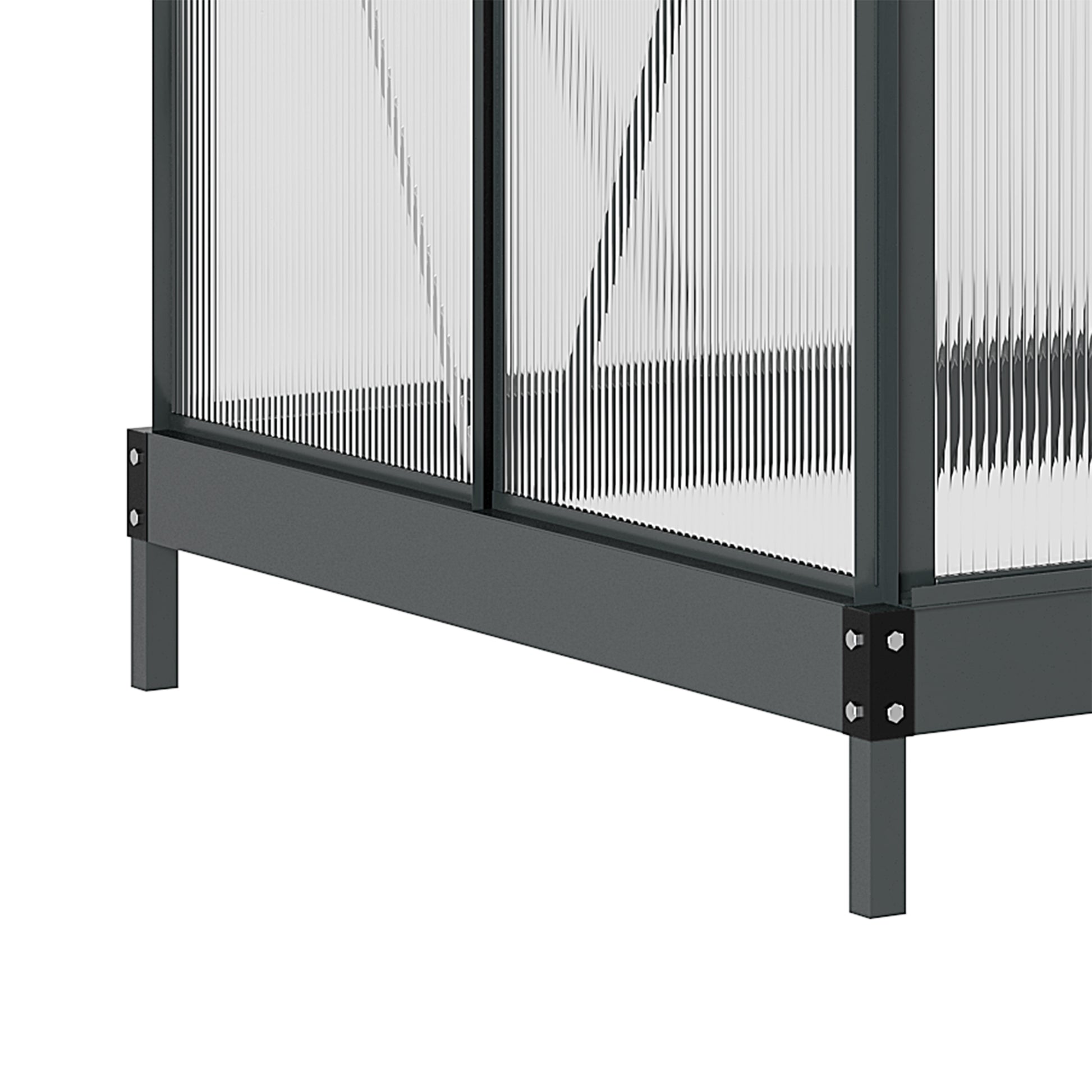Polycarbonate Walk-In Garden Greenhouse Aluminium Frame Slide Door Window