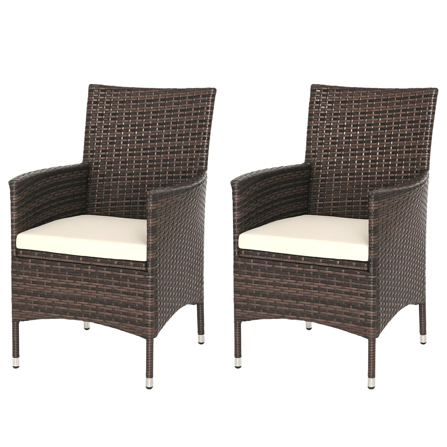 Rattan Chair Patio Sofa Chairs Set Cushioned Outdoor Rattan Furniture Armrests