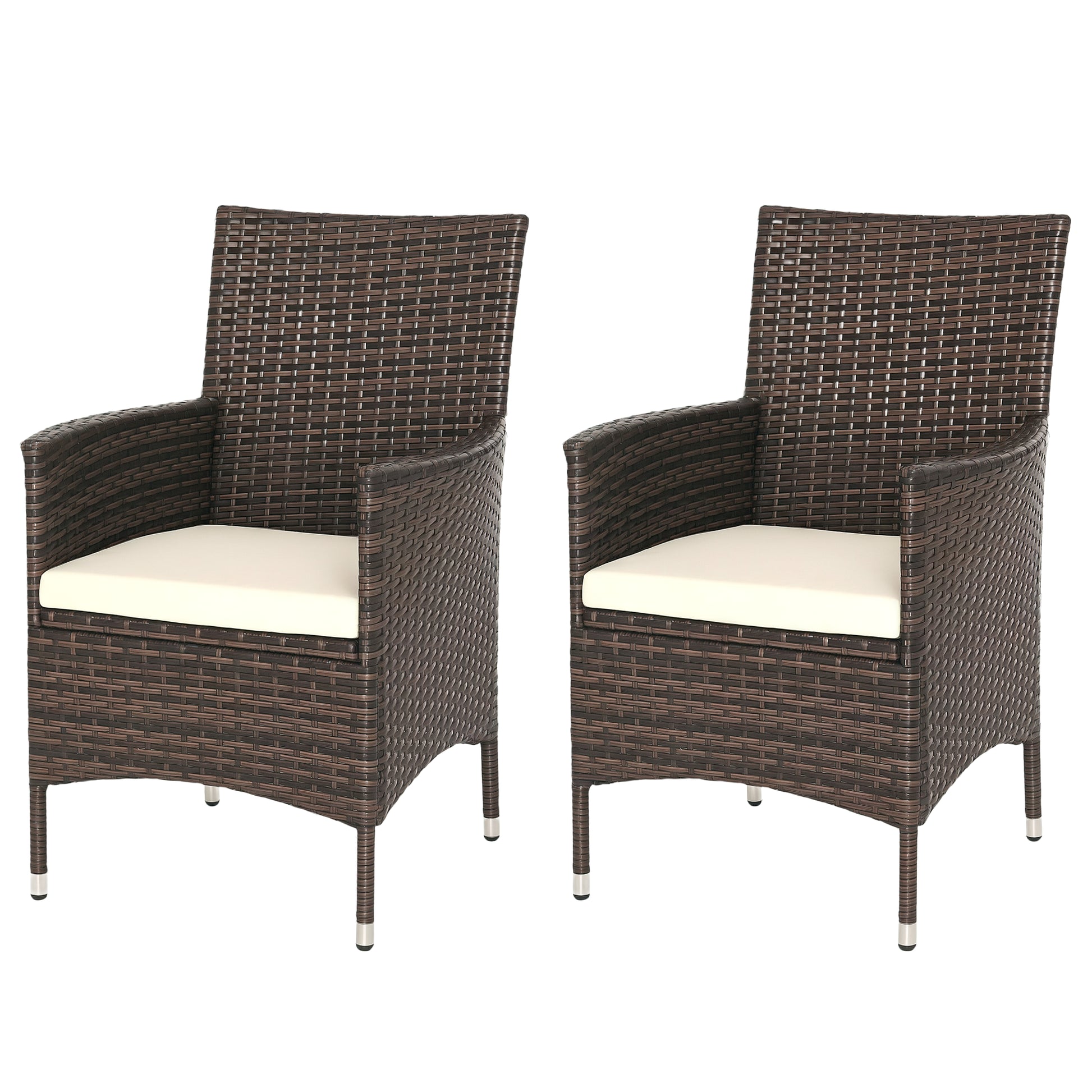 Rattan Chair Patio Sofa Chairs Set Cushioned Outdoor Rattan Furniture Armrests