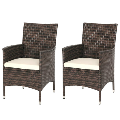 Rattan Chair Patio Sofa Chairs Set Cushioned Outdoor Rattan Furniture Armrests