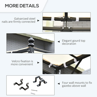 Outsunny 4 x 3 Meters Canopy Metal Wall