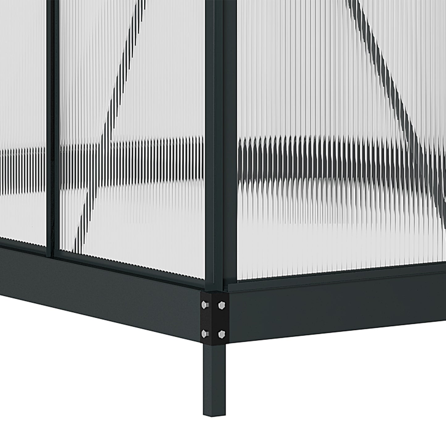 Polycarbonate Walk-In Garden Greenhouse Aluminium Frame Slide Door Window