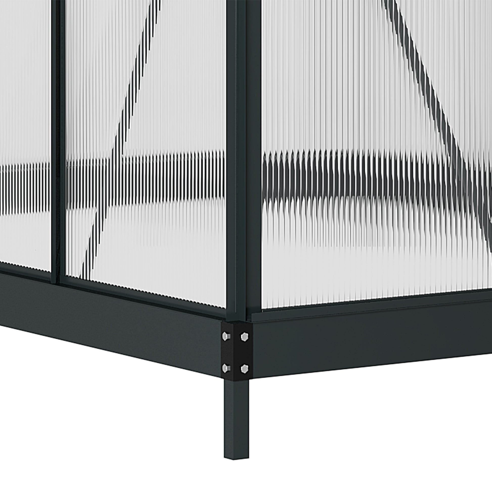 Polycarbonate Walk-In Garden Greenhouse Aluminium Frame Slide Door Window