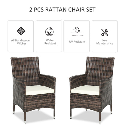 Rattan Chair Patio Sofa Chairs Set Cushioned Outdoor Rattan Furniture Armrests