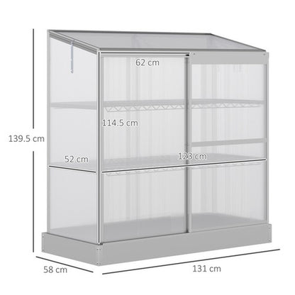 3 Tier Greenhouse Garden Plant Growth Transparent Board 131L X 58W X 140H Cm