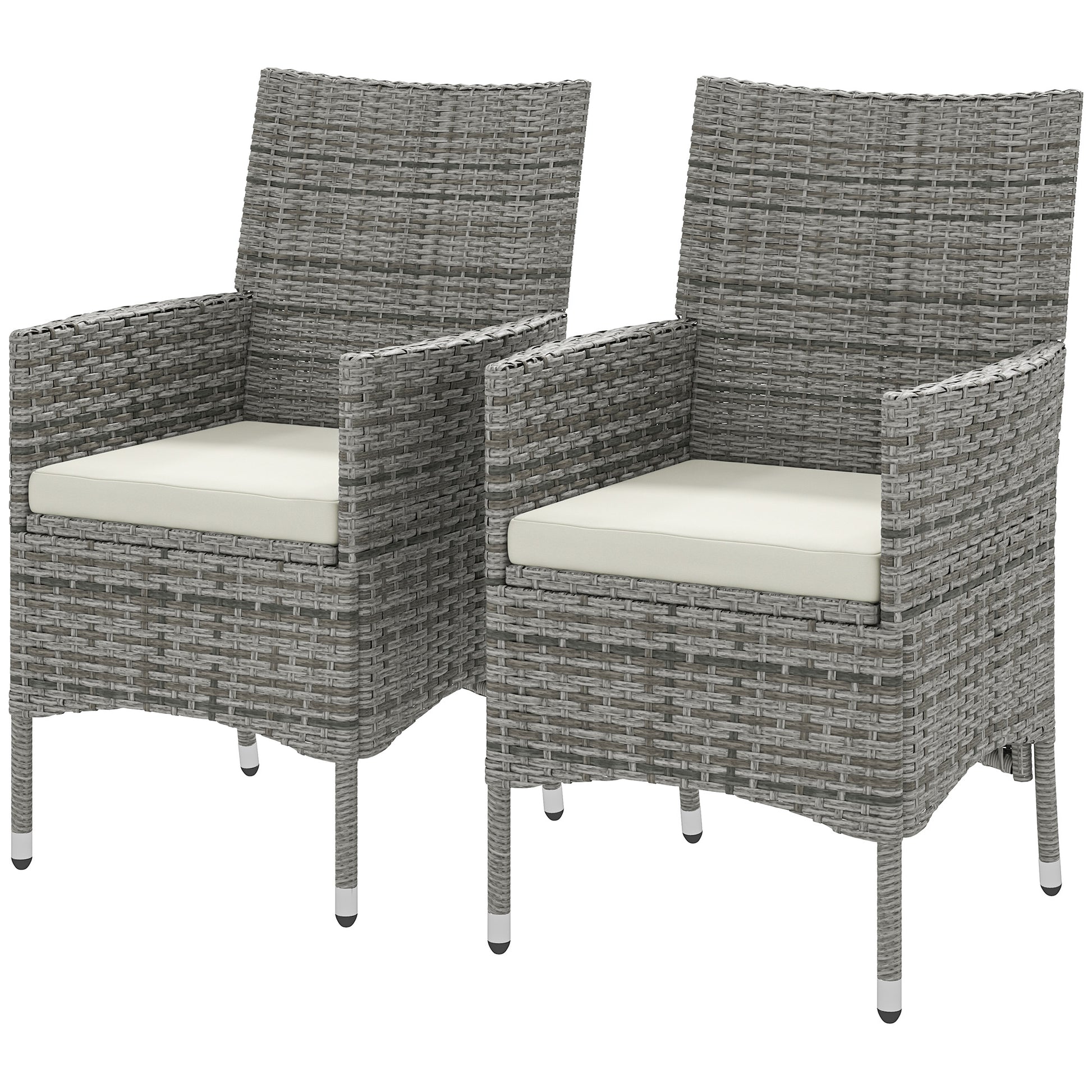 Rattan Chair Patio Sofa Chairs Set Cushioned Outdoor Rattan Furniture Armrests