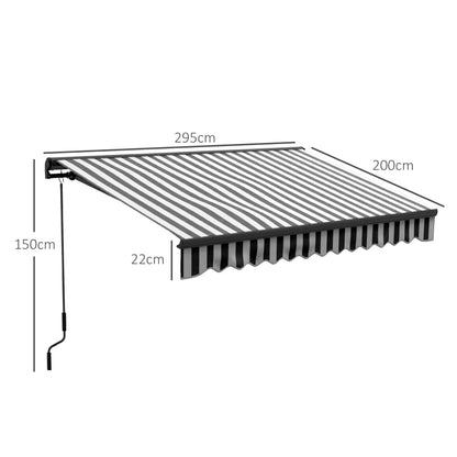 Outsunny 3 x 2m Aluminium Frame Electric Awning