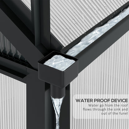 Polycarbonate Walk-In Garden Greenhouse Aluminium Frame Slide Door Window