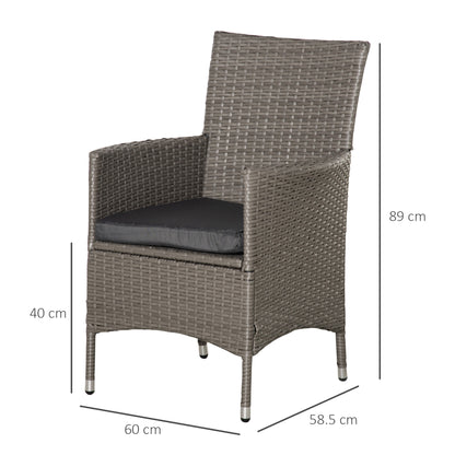 Rattan Chair Patio Sofa Chairs Set Cushioned Outdoor Rattan Furniture Armrests