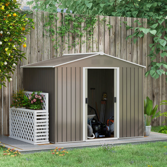 Garden Storage Shed with Ventilation Double Sliding Door Outdoor Tool Box