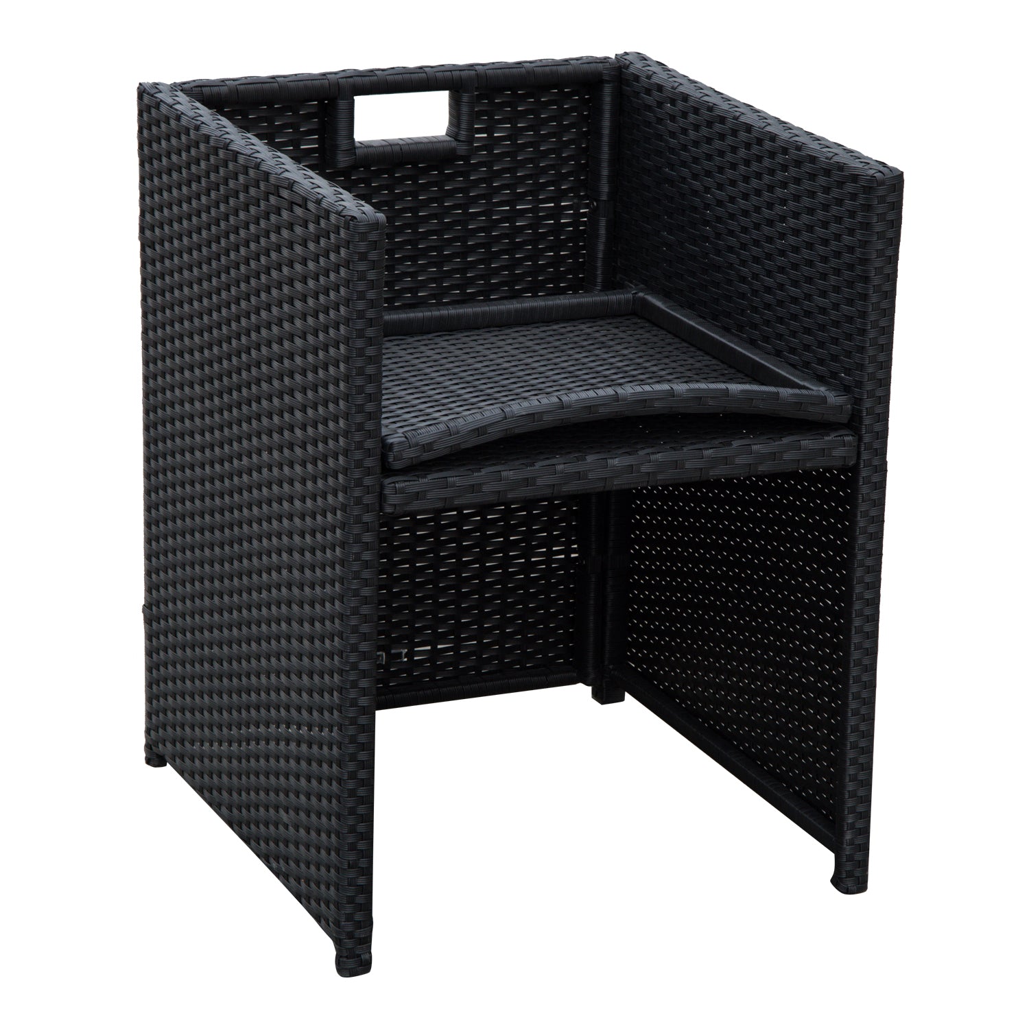 5 Pcs Rattan Garden Sofa Set Wicker Furniture Set with Cushion Footrest