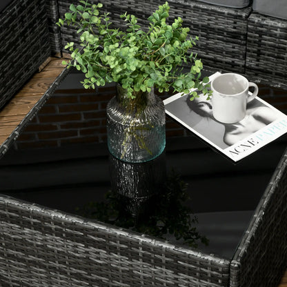 Outsunny 8 Pieces PE Rattan Corner Sofa Set