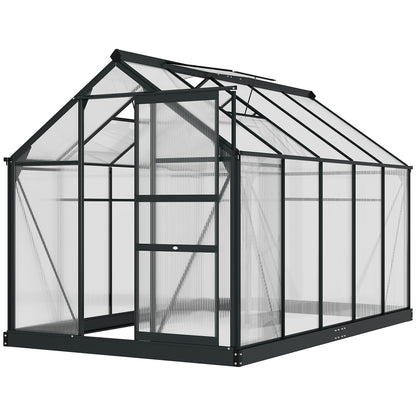 Polycarbonate Walk-In Garden Greenhouse Aluminium Frame Slide Door Window