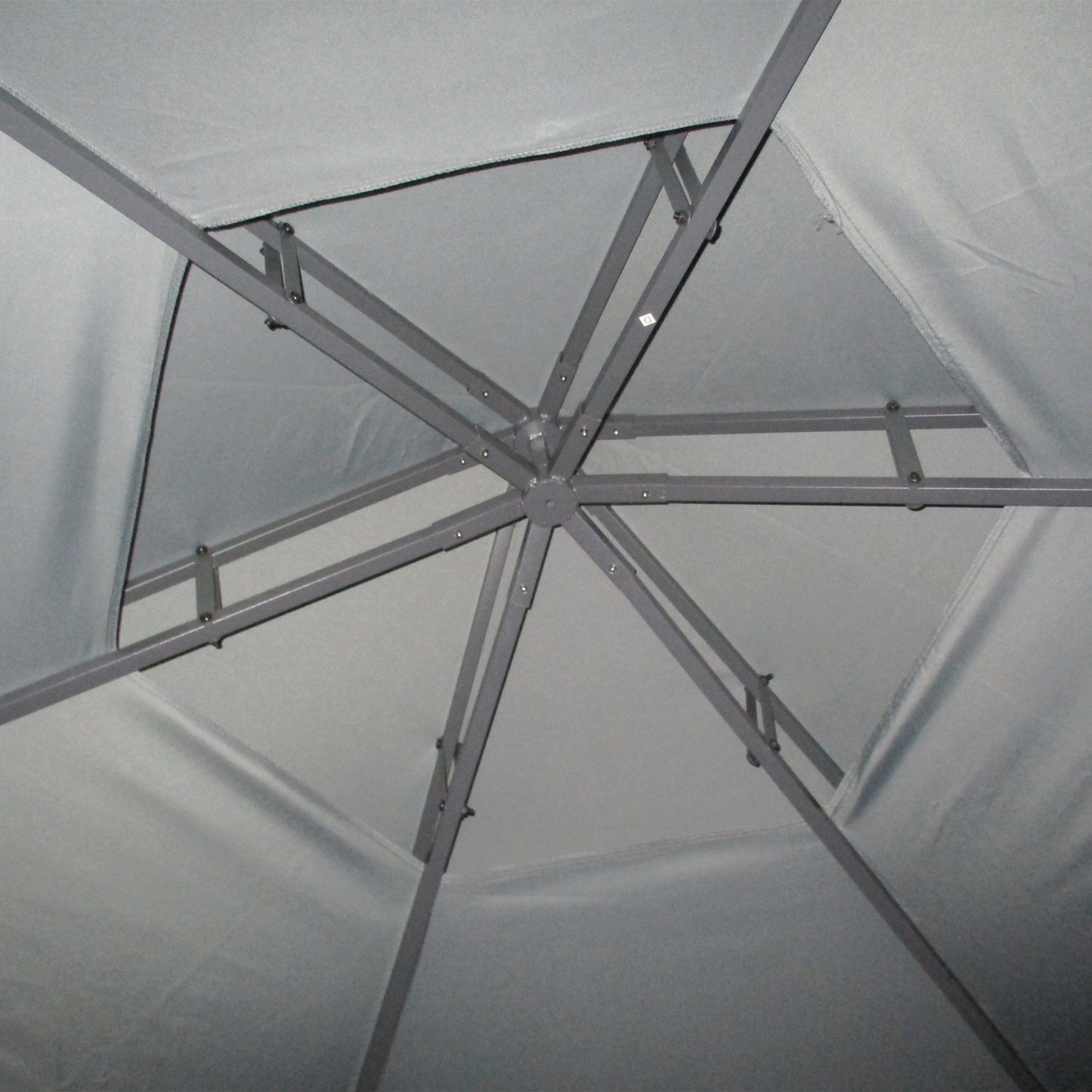 Outsunny 3 X 3(M) Gazebo Canopy 2 Tier Patio Shelter Steel for Garden Grey