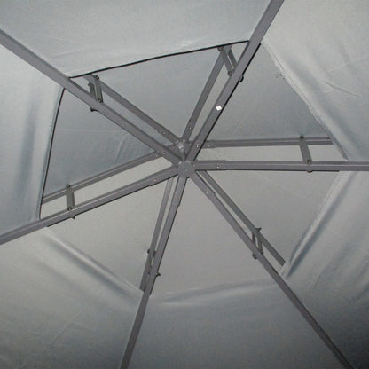 Outsunny 3 X 3(M) Gazebo Canopy 2 Tier Patio Shelter Steel for Garden Grey