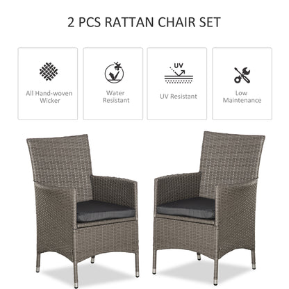 Rattan Chair Patio Sofa Chairs Set Cushioned Outdoor Rattan Furniture Armrests