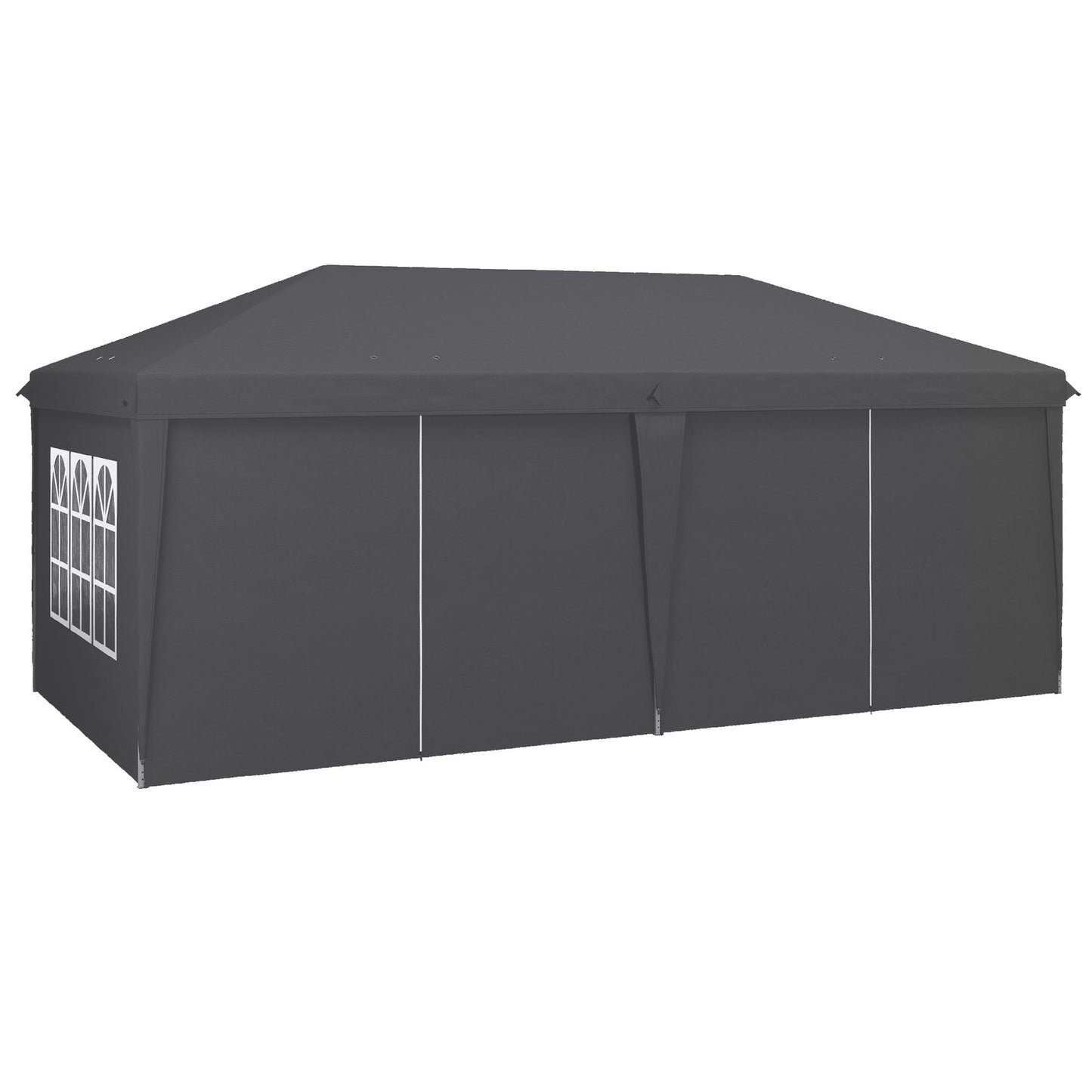 Outsunny 3 X 6M Pop up Gazebo Height Adjustable Party Tent W/ Storage Bag Grey