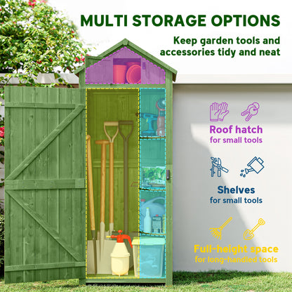 Garden Storage Shed 3 Utility Shelf Tool House W/ Asphalt Roof Lockabke Door